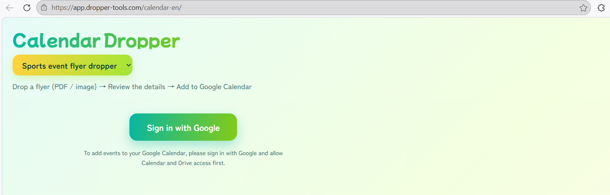 The Sign in with Google button